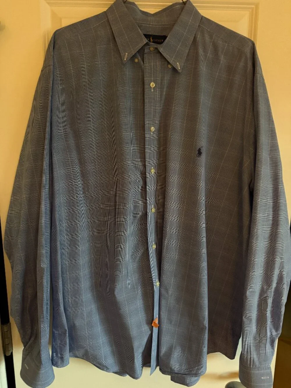 Grey Plaid POLO Dress Shirt - Size 2XB